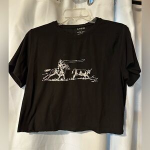 SHEIN Black Tee with White Graphic